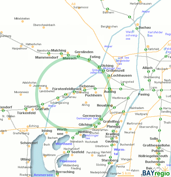 map of Fürstenfeldbruck